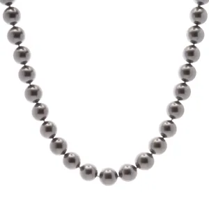 Emily Classic Round Grey Pearl Short Necklace