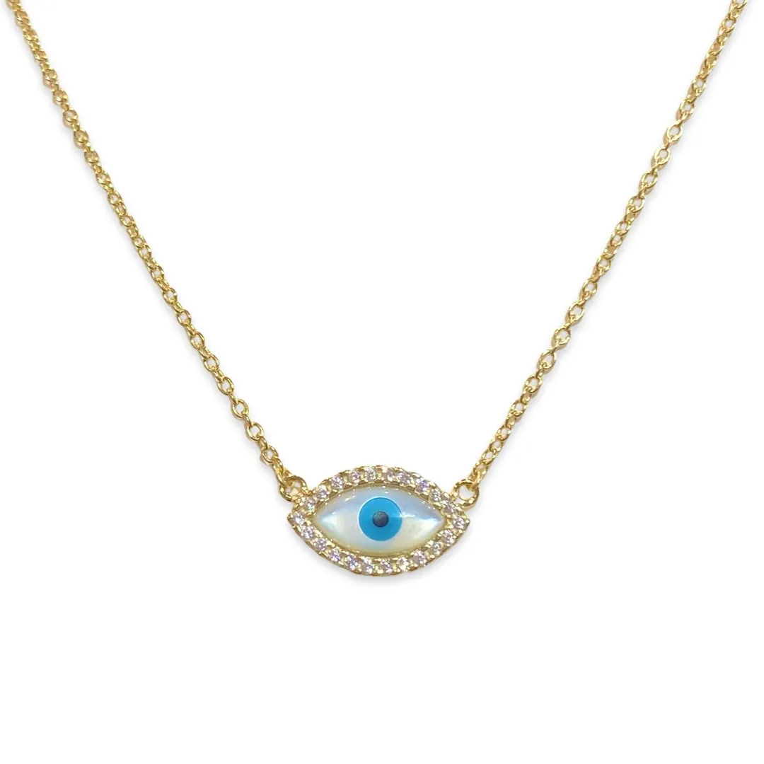 Evil Eye Mother of Pearl Necklace