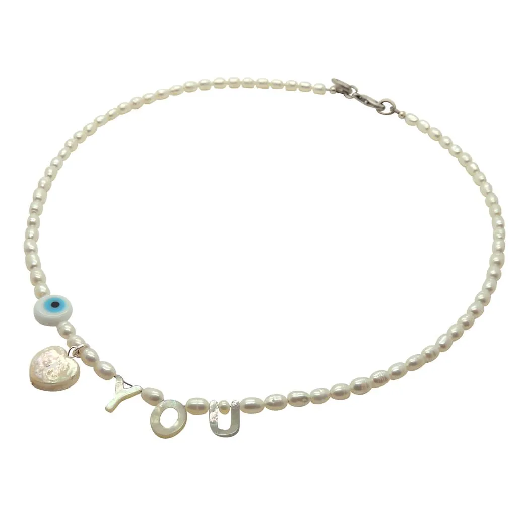 Eye Love You Freshwater Pearl Necklace