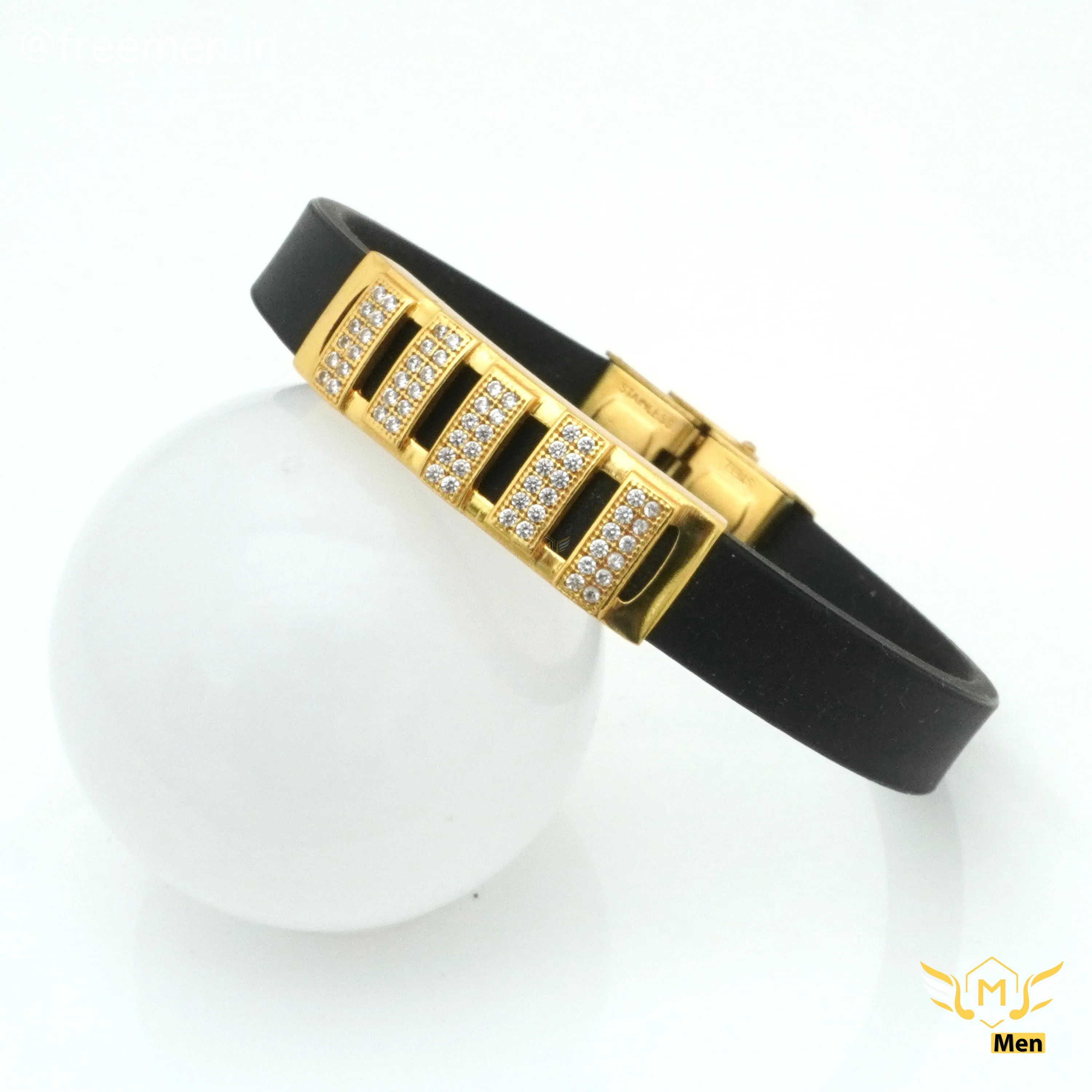 Freeman Dazzling Silicone Golden Bracelet for Men- FMB10