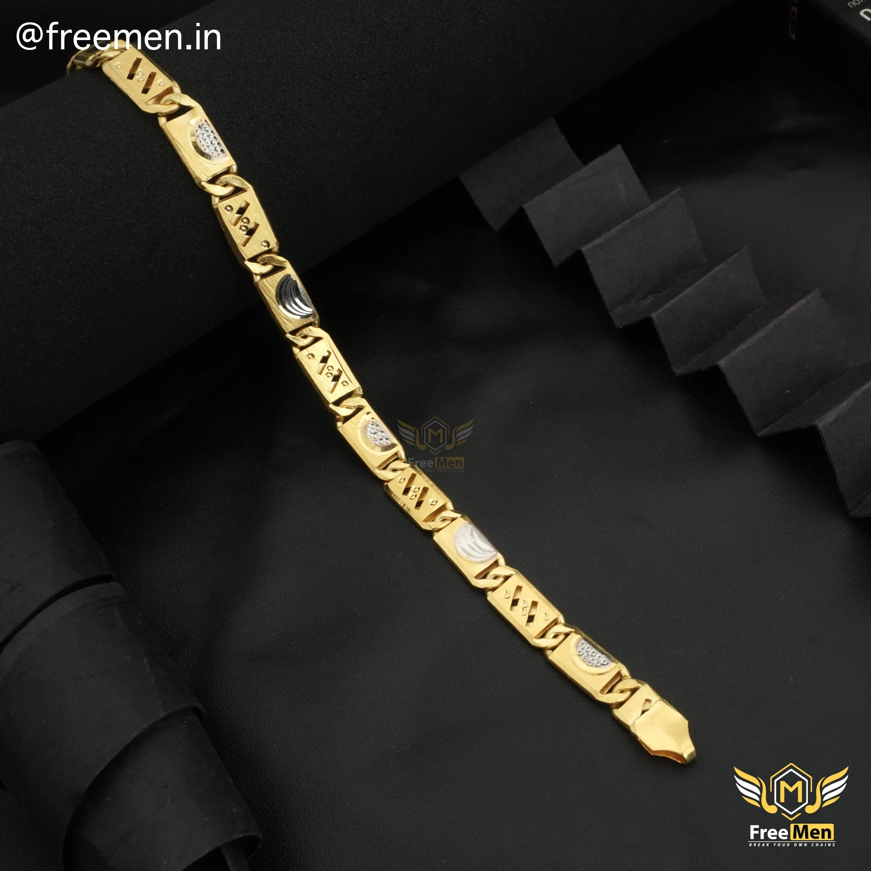 Freeman Especial Best Nawabi Gold Rhodium Bracelet for Mans - FMGB03