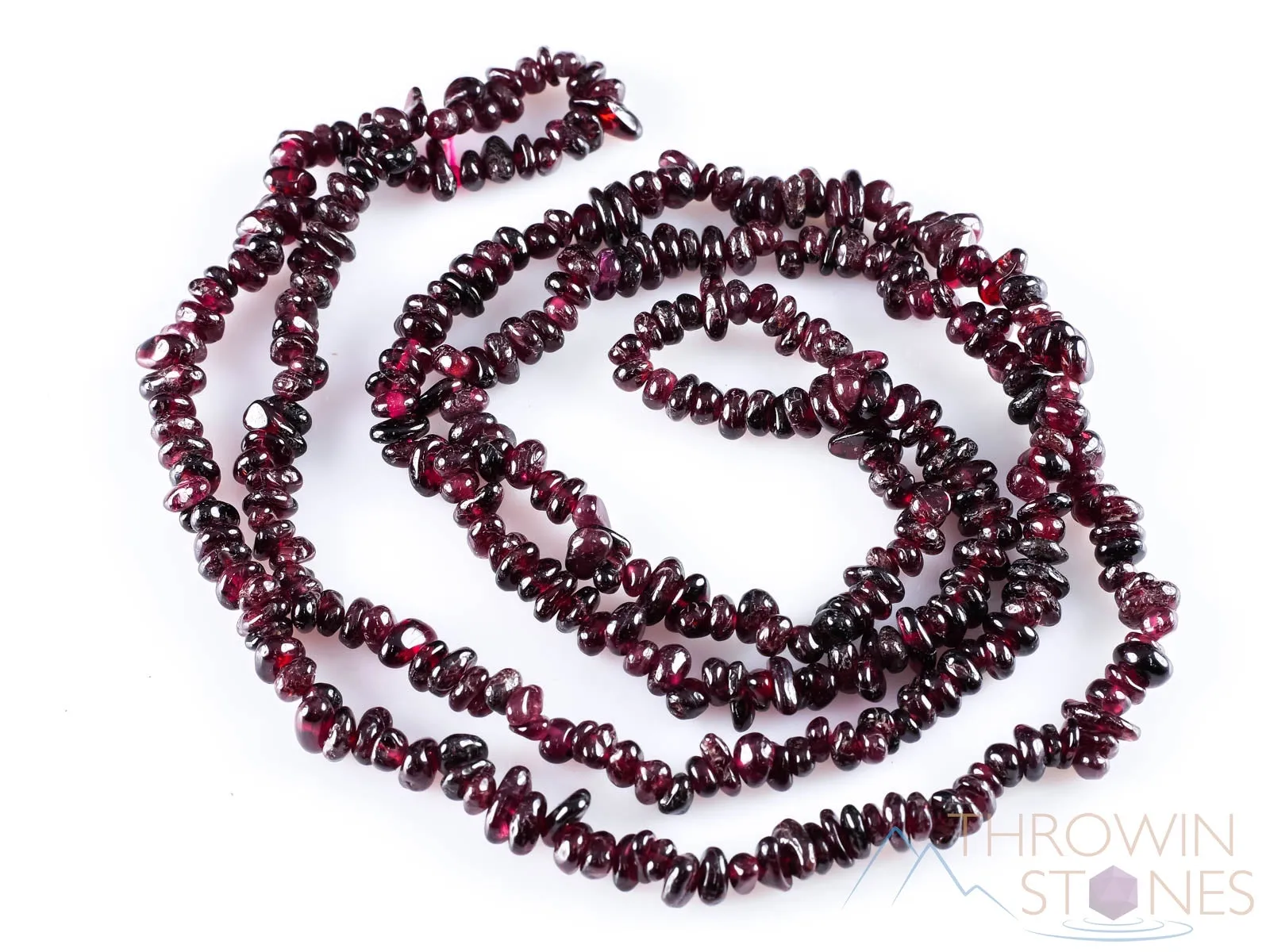 GARNET Crystal Necklace - Chip Beads, Long Crystal Necklace, Birthstone Necklace, Handmade Jewelry, E0708