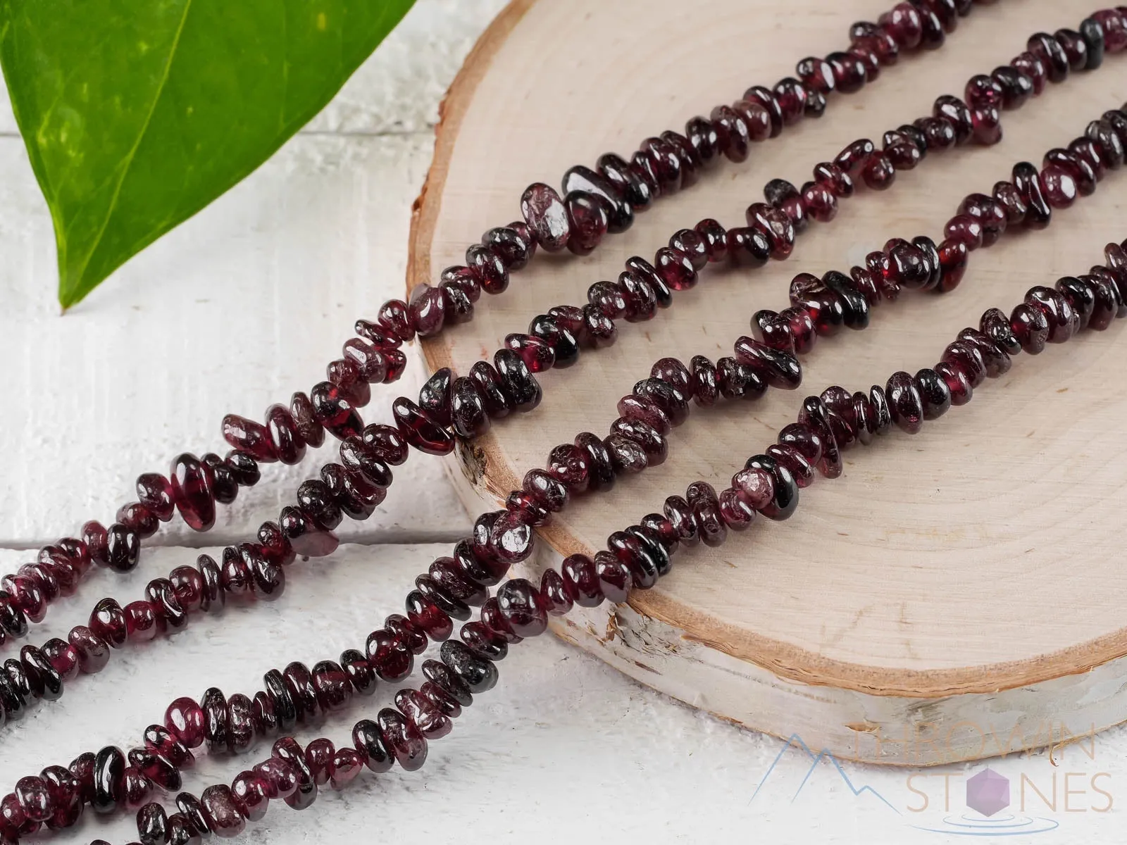 GARNET Crystal Necklace - Chip Beads, Long Crystal Necklace, Birthstone Necklace, Handmade Jewelry, E0708