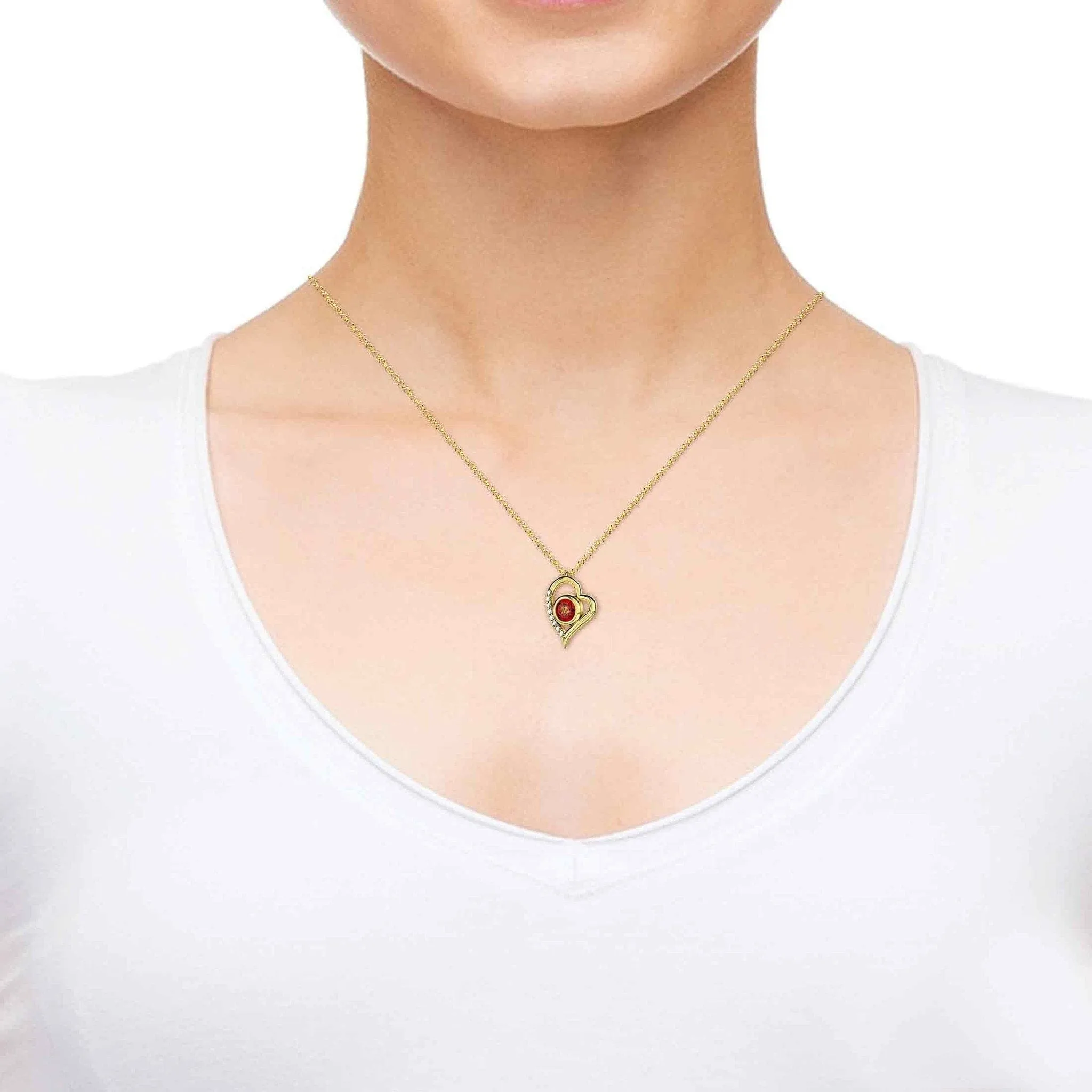 Gemini Sign, Sterling Silver Gold Plated (Vermeil) Necklace, Swarovski