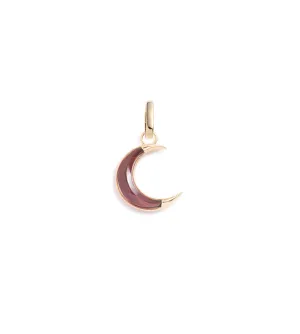 Gemstone Crescent - Karma : 15mm Medallion Garnet with Oval Pushgate