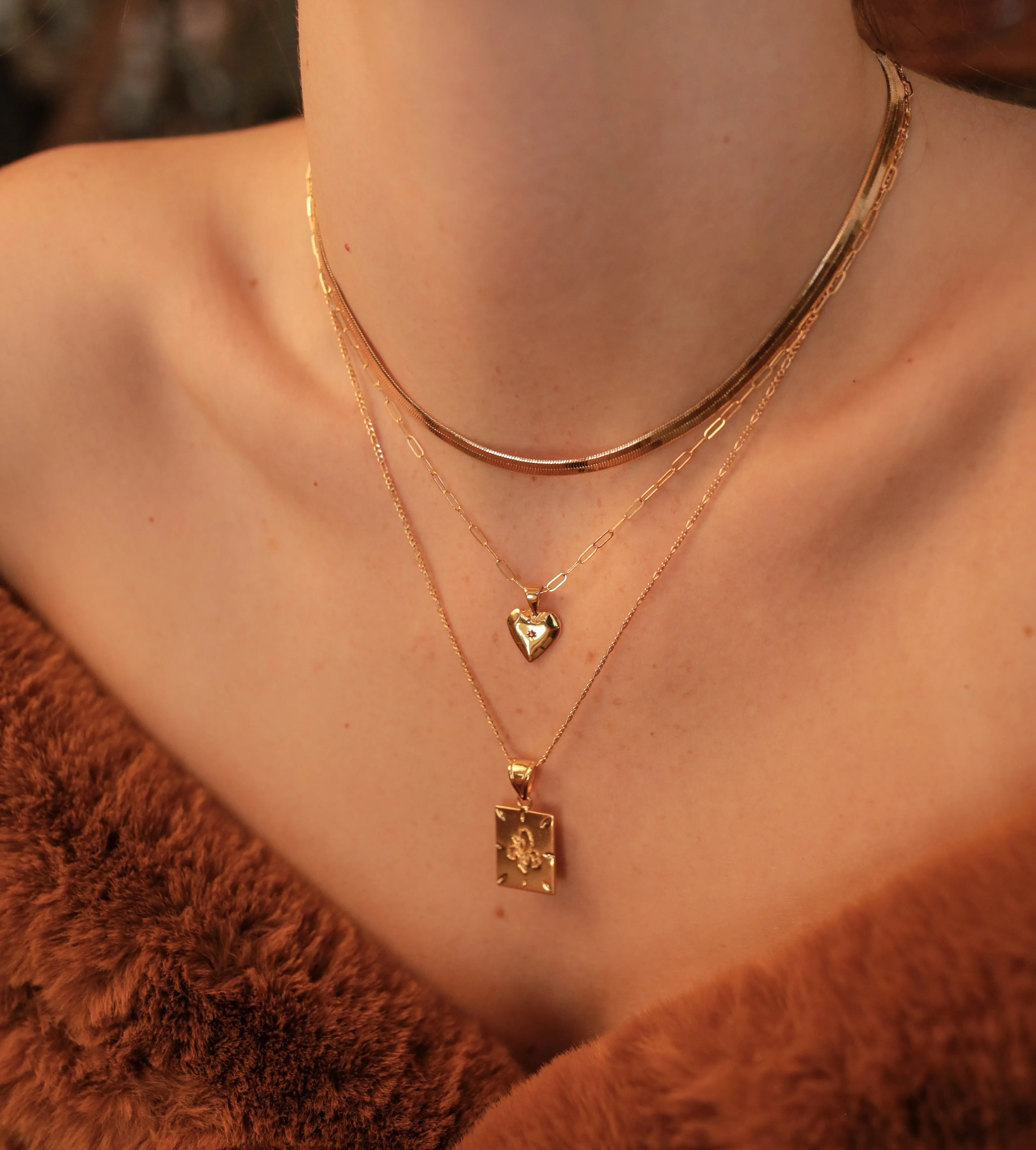 Gilded Heart Pendant Necklace