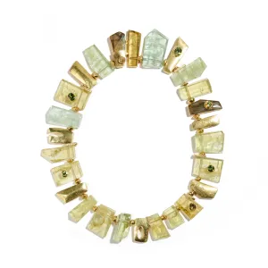 Gold and Green Tourmaline Necklace