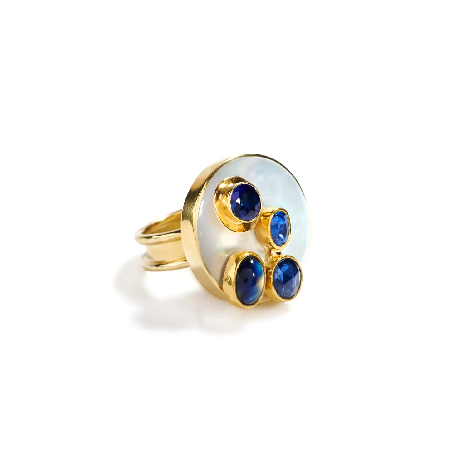 Gold and Pearl Sapphire Ring