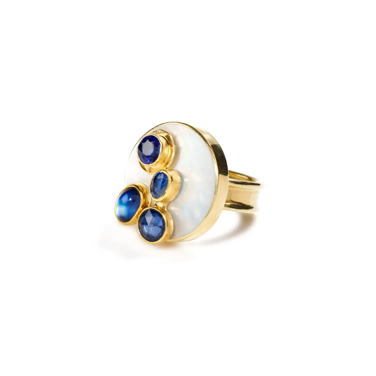 Gold and Pearl Sapphire Ring