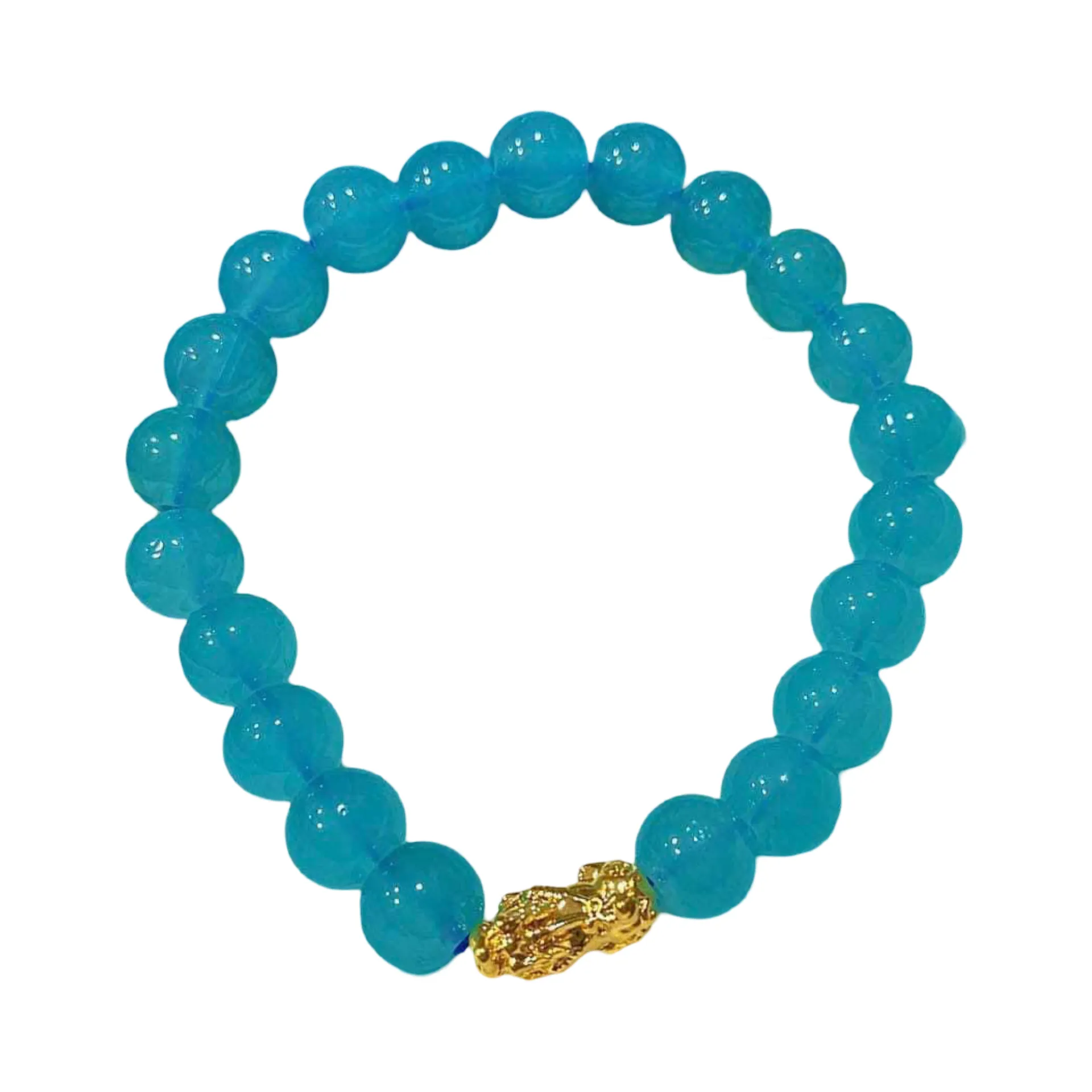 GOLD PIYAO  | 24K Aquamarine Birthmonth Beads Lucky Piyao Bracelet