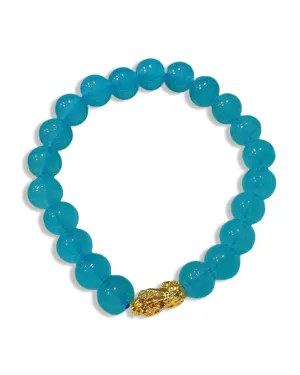 GOLD PIYAO  | 24K Aquamarine Birthmonth Beads Lucky Piyao Bracelet