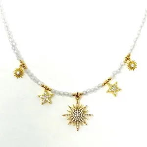 Gold Zircon Fairytale Charm Necklace