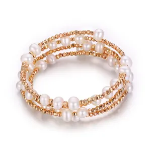 GOLDEN CIRCLES PEARL BRACELET