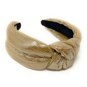 Golden Padded Metallic Knotted Headband