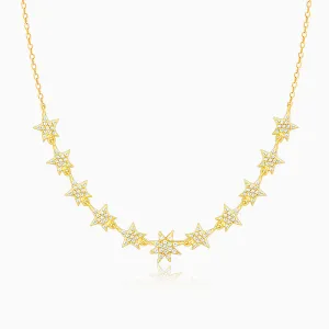 Golden Radiating Star Necklace