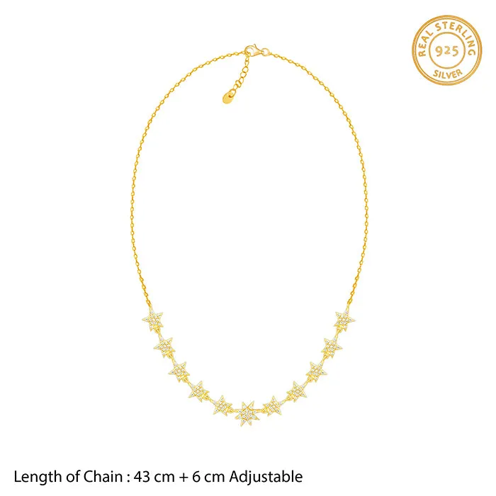 Golden Radiating Star Necklace