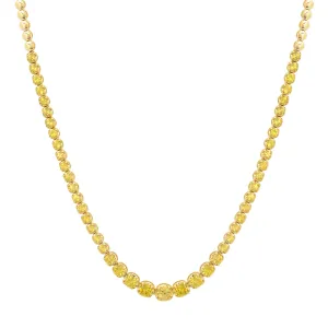 Graduated Yellow Sapphire Tennis Necklace