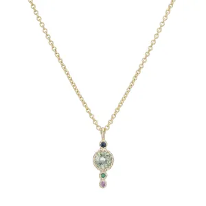 Green Sapphire Long Journey Necklace (ready to ship option)*