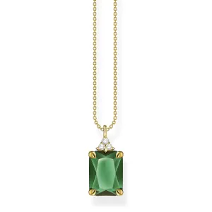 Green Stone Necklace Gold