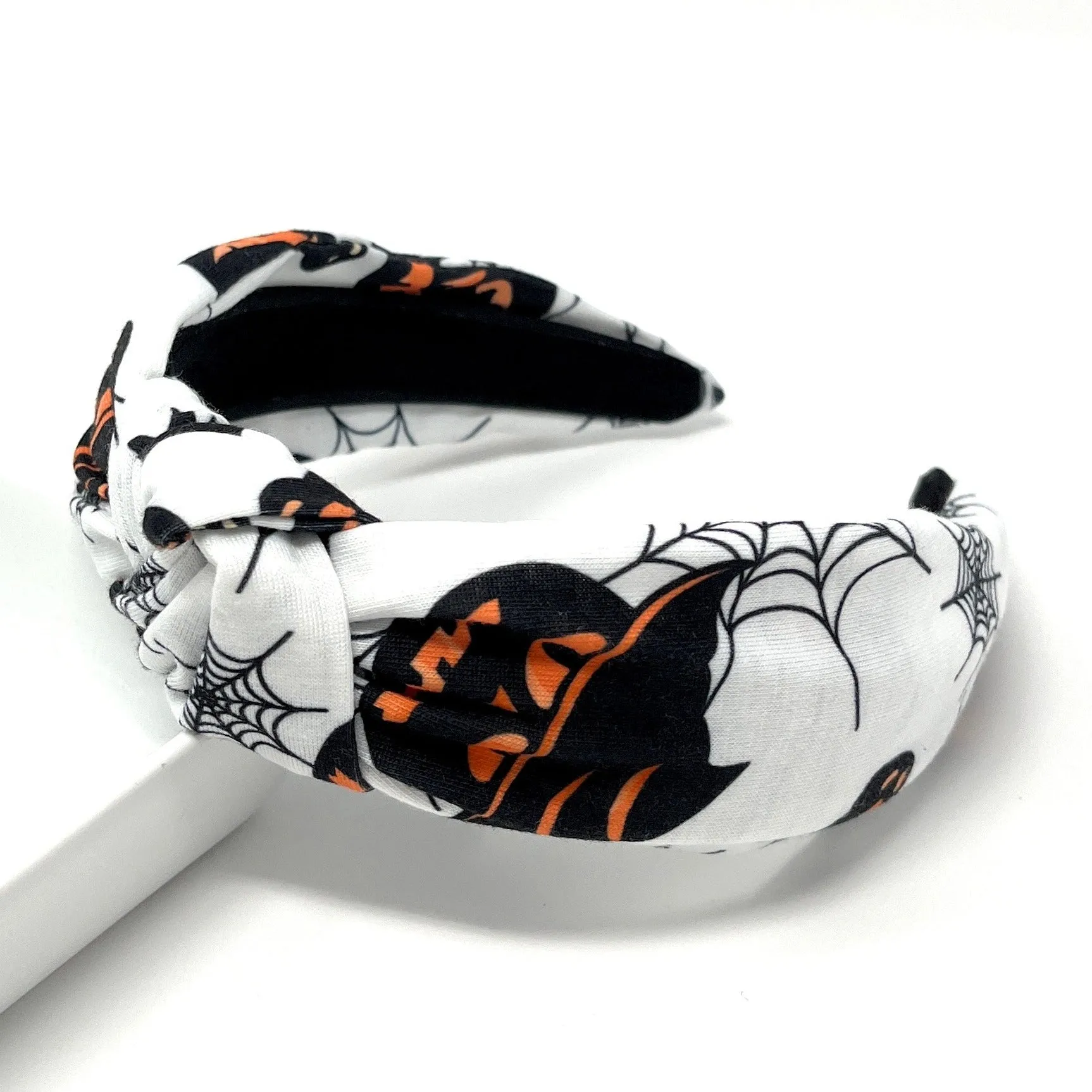 Halloween Pumpkins Knot Headband (White)