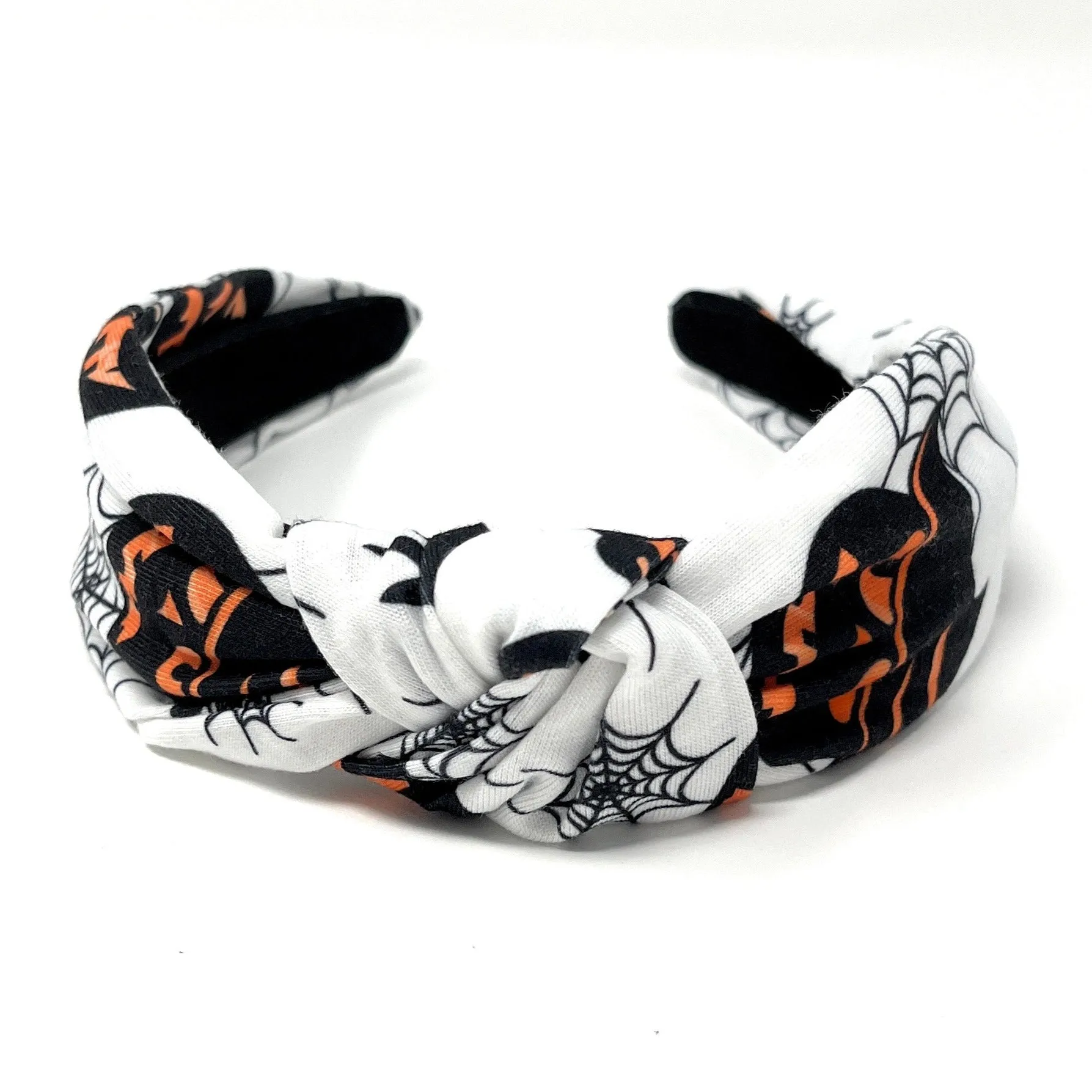 Halloween Pumpkins Knot Headband (White)