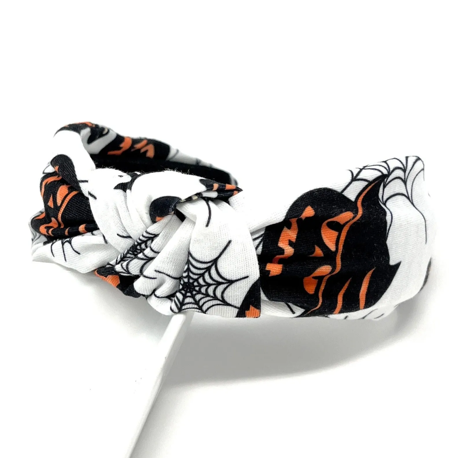 Halloween Pumpkins Knot Headband (White)