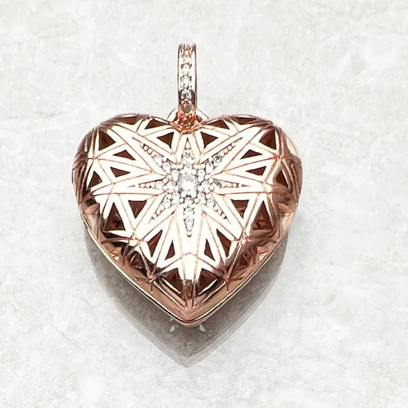 Heart Medallion Pendant 925 Sterling Silver Locket