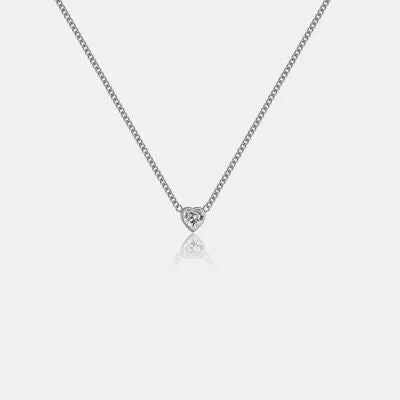 Heart Necklace Zircon 925 Sterling Silver Dainty Nickel Free Luxury Necklaces