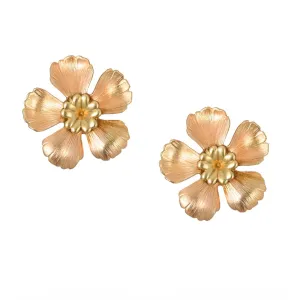 Hibiscus Brass Studs