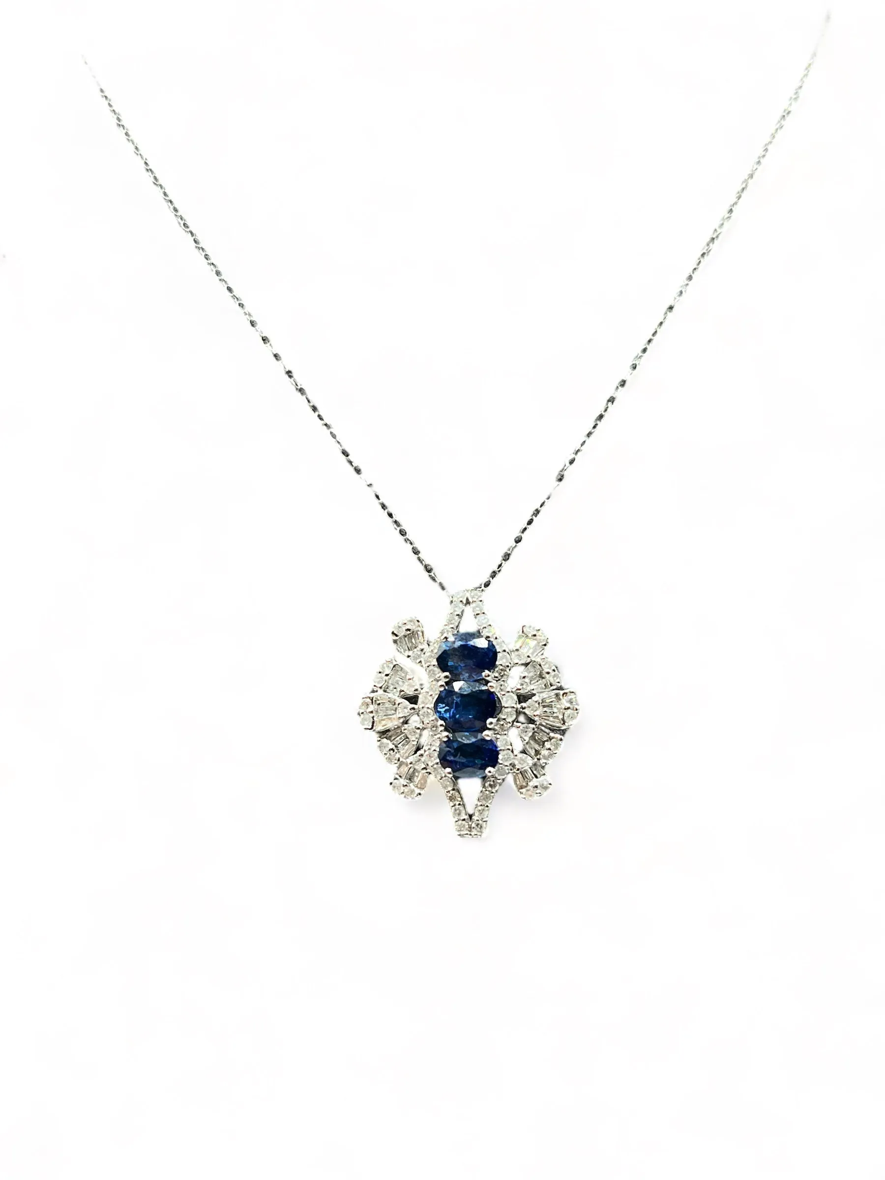 HK SETTING CANDY SAPPHIRE DIAMOND NECKLACE