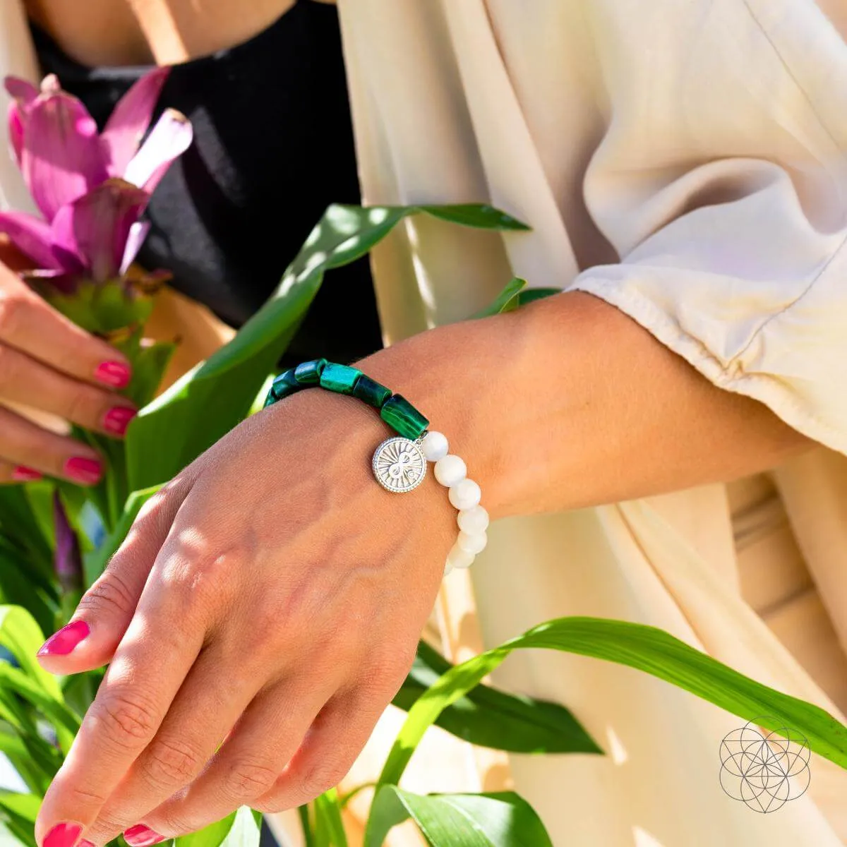 Infinite Triumph - Malachite & Selenite Success Bracelet