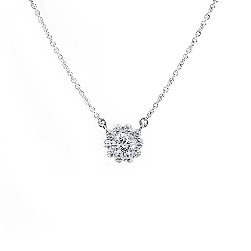 Invisible Set Emerald and Diamond Halo Necklace