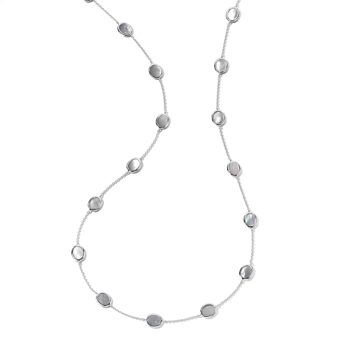 Ippolita Sterling Silver Polished Rock Candy Long Confetti Necklace with Mother of Pearl