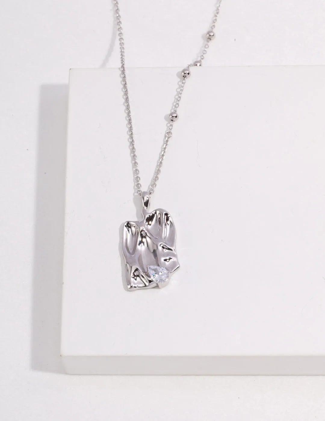 Irregular Metal Style Zircon Necklace