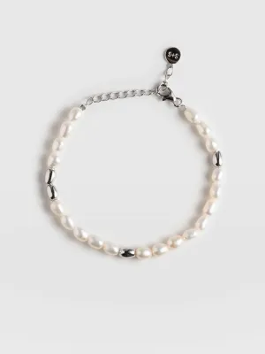 Jacqueline Pearl Bracelet - Silver