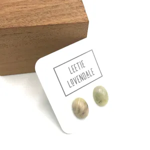 Jade Grey Aurora Oval Stud Earrings *