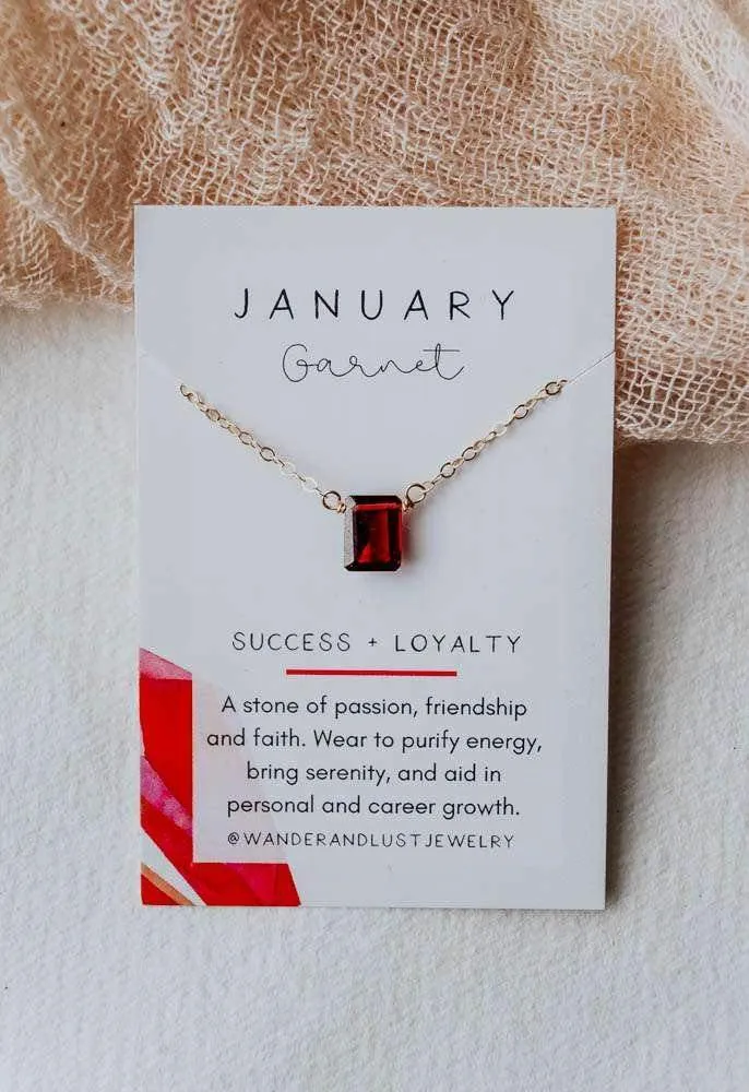 January Birthstone Gold-Filled Necklace