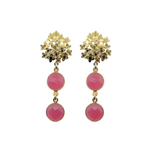 Jardin Hydrangea Pink Jade Drop Earrings