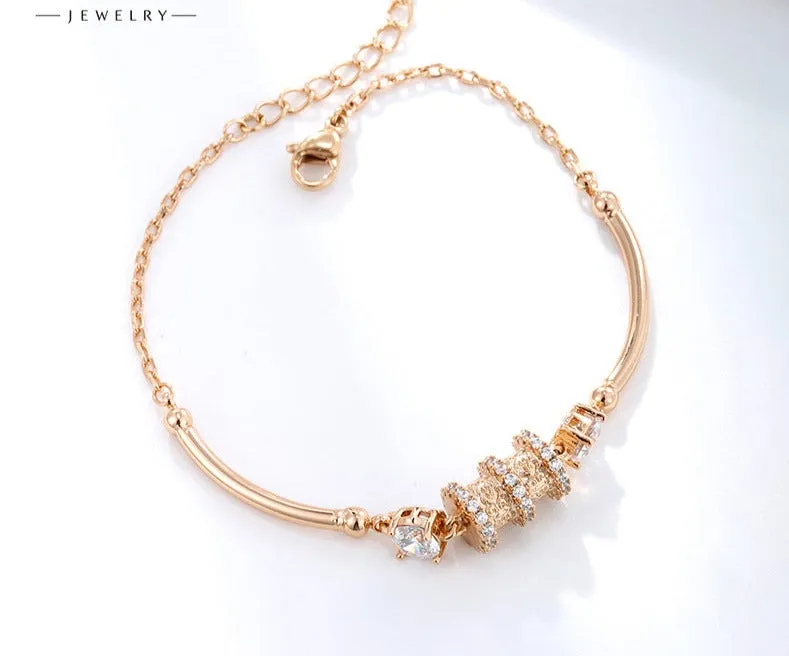 Jewelry Plated 18K Gold Jewelry Wholesale Small Waist Bracelet Girls High-end Niche Best Friend Hand Jewelry