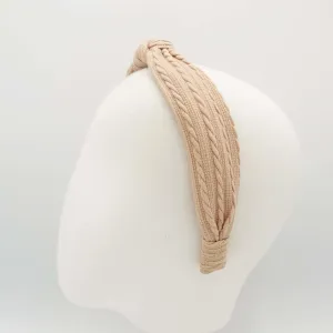 knit braided pattern headband narrow top knot hairband Fall Winter women hair accessory