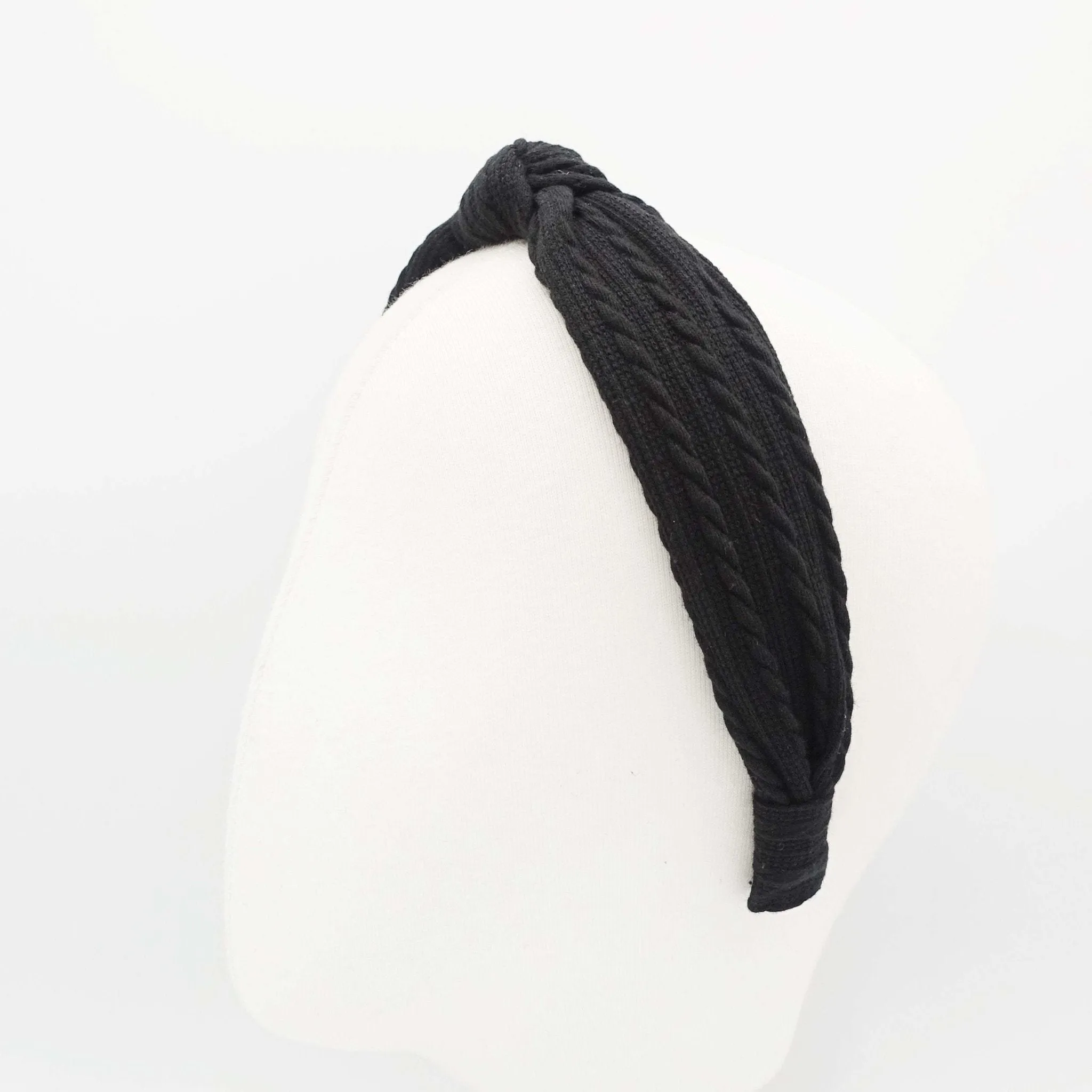 knit braided pattern headband narrow top knot hairband Fall Winter women hair accessory