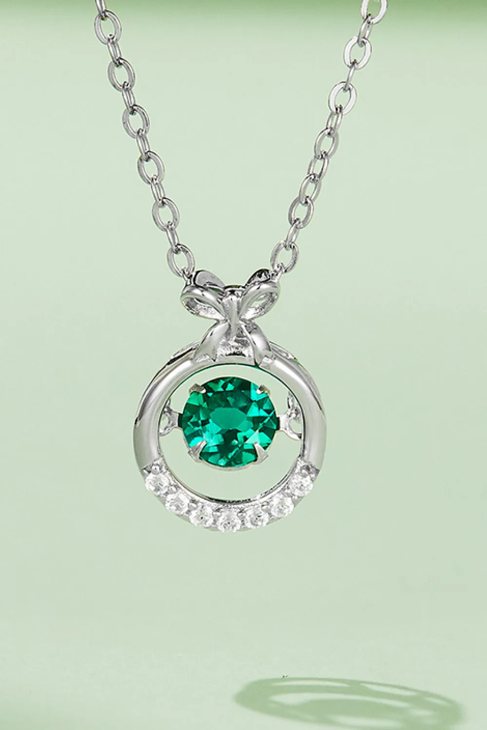 Lab-Grown Emerald Pendant Necklace