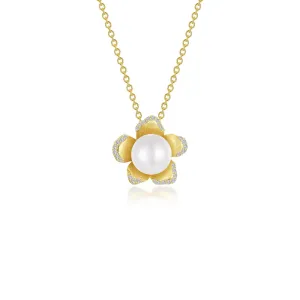 Lafonn Lafonn Gold Club White Fresh Water Pearl Necklace P0289PLG20