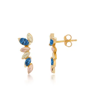 Landstrom's Black Hills Gold Yogo Sapphire Earrings