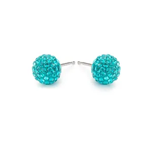 Large Turquoise Pave Earrings