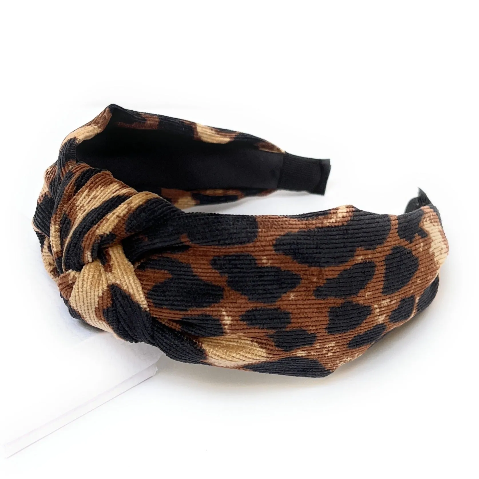 Leopard Corduroy Knot Headband