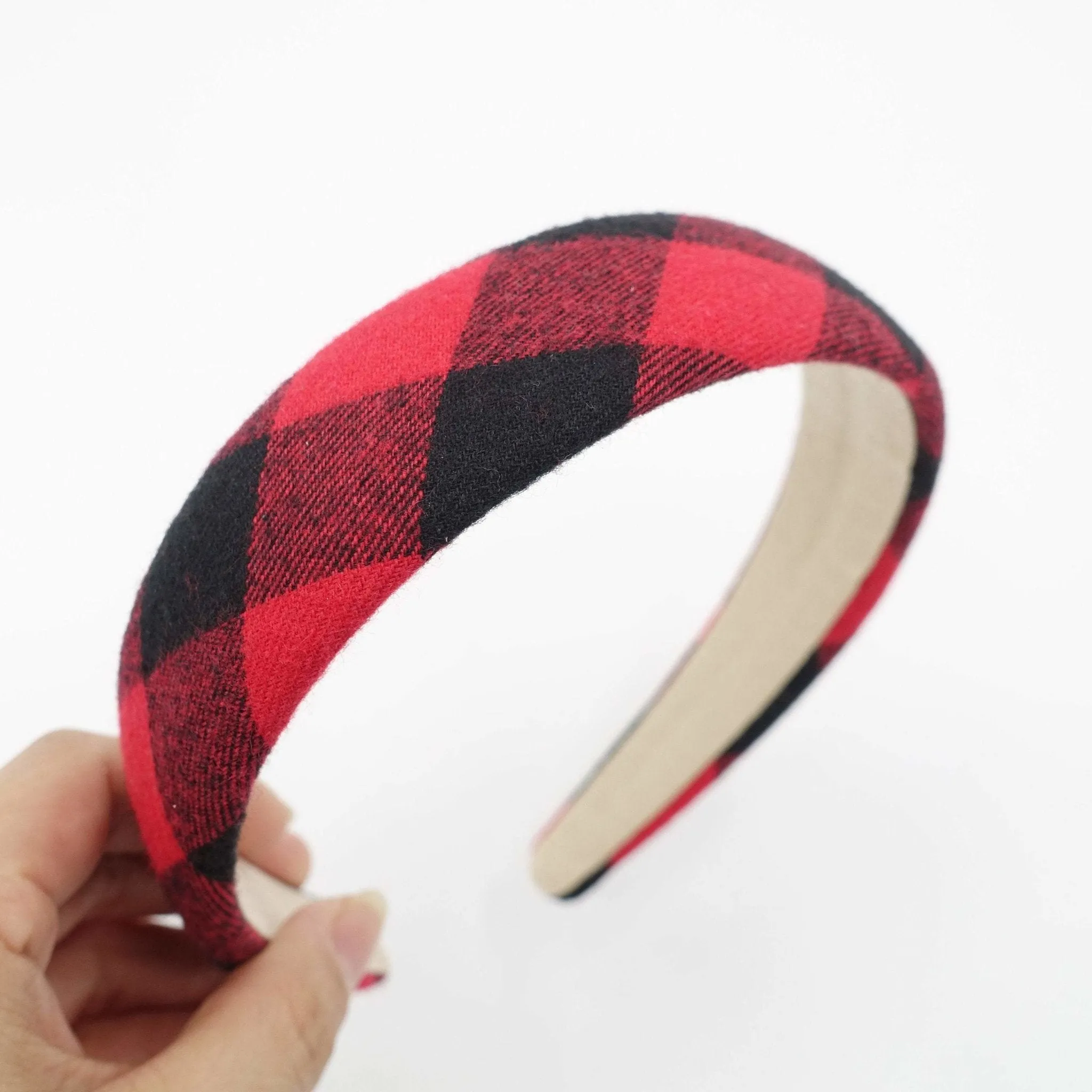 lightly padded woolen argyle check headband headband women hairband Fall Winter hair accessory