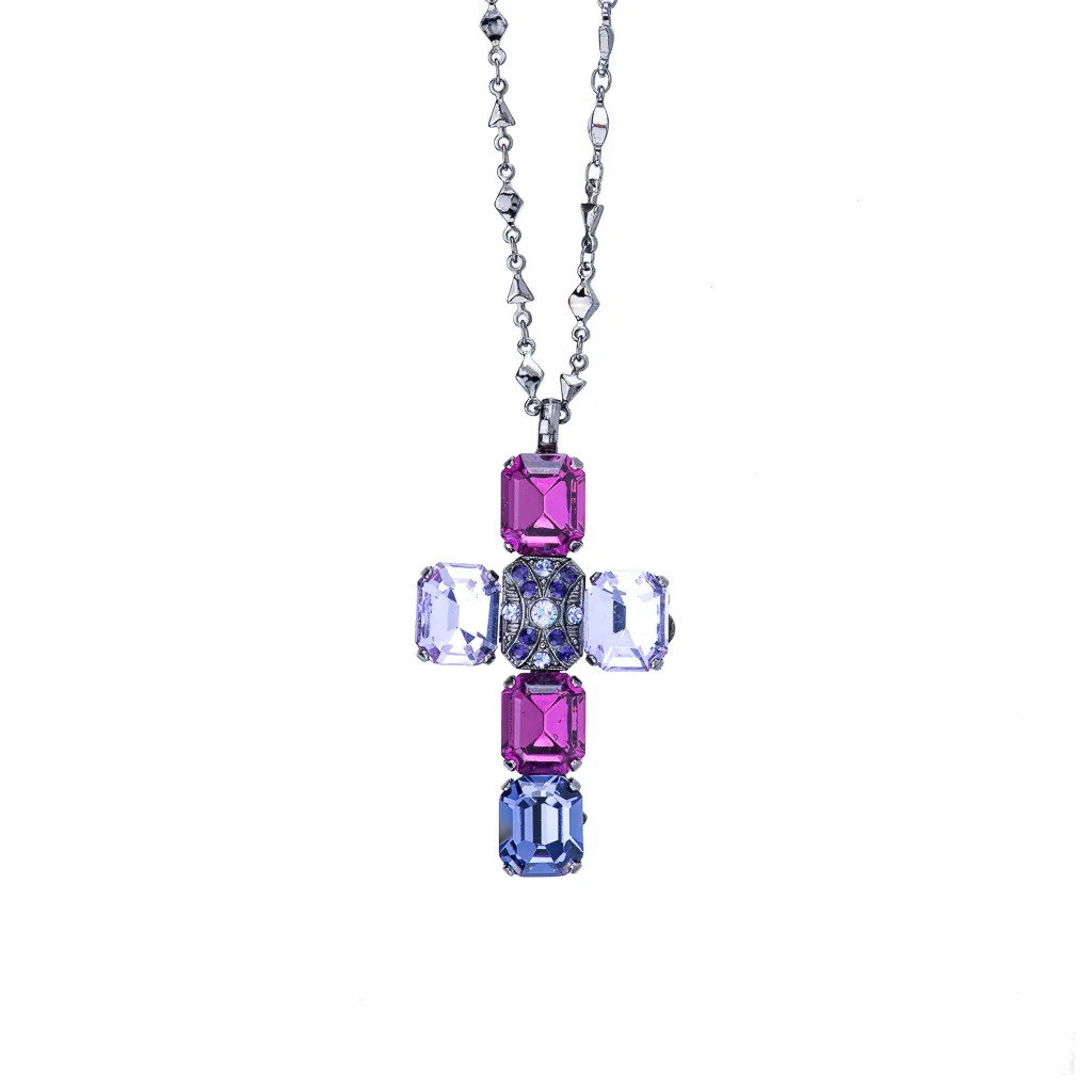 Lovable Emerald Cut Cross Pendant in "Wildberry" *Custom*