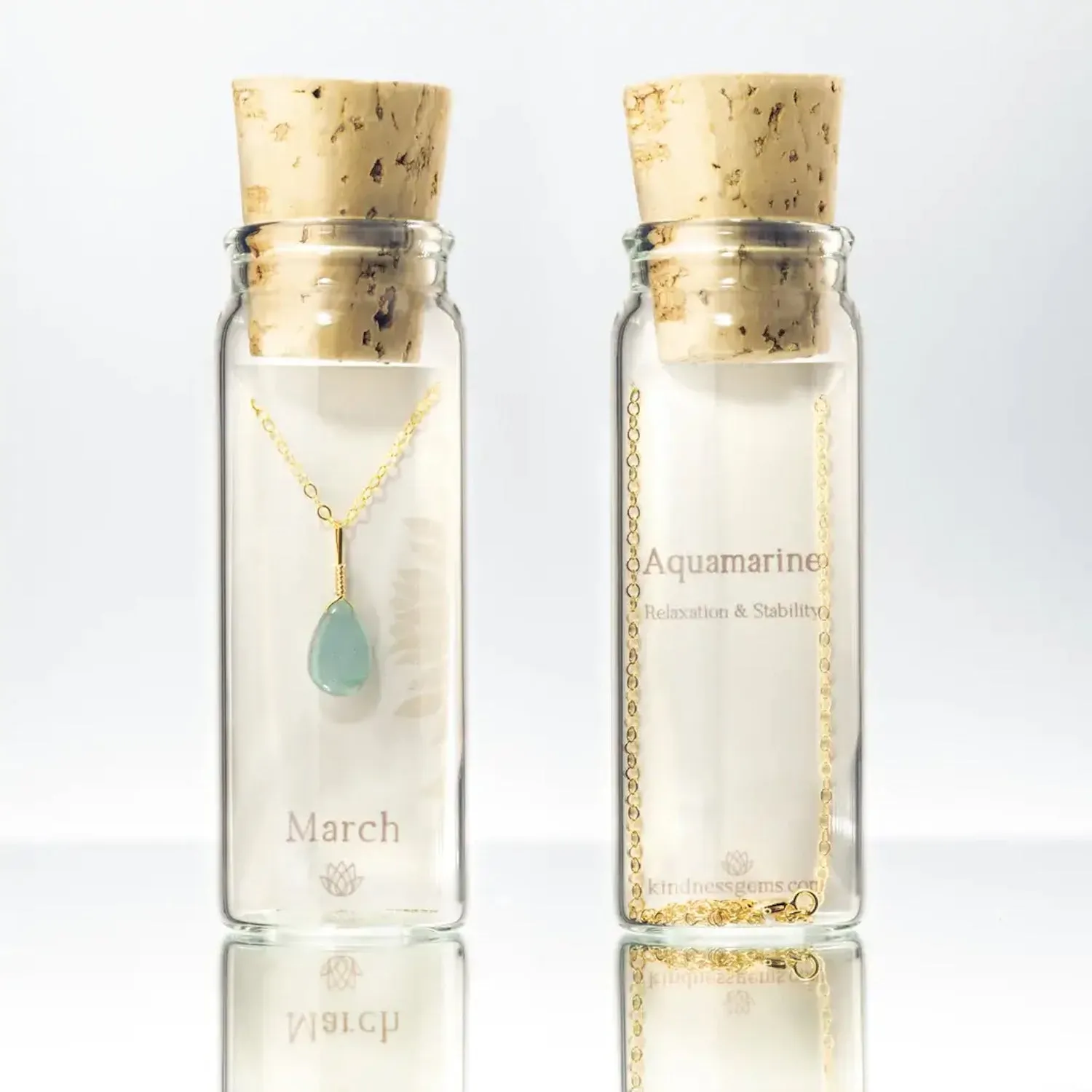 March Birthstone Necklace Bottle