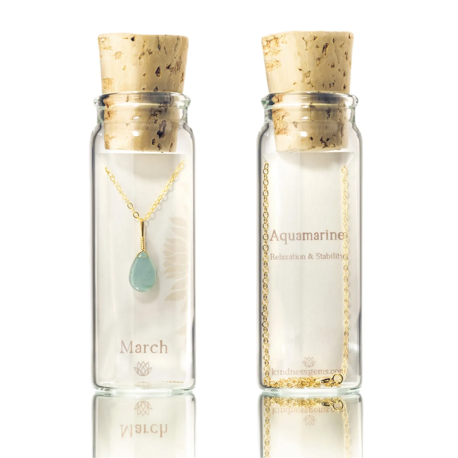 March Birthstone Necklace Bottle